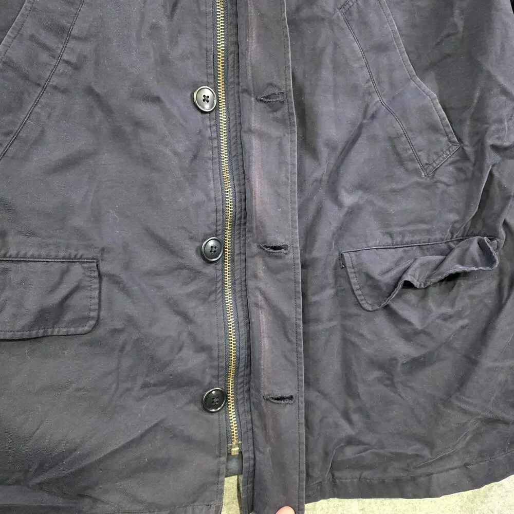 VTG Polo Ralph Lauren‎ Jacket Mens XL Blue Quilted Canvas Full Zip Button Coat